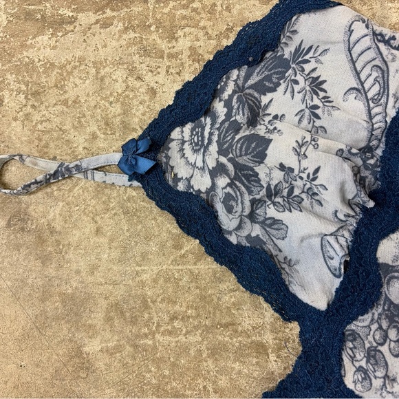 Vintage Y2K lace lined Asian babydoll whimsigoth fairy Blue  slip dress - Picture 2 of 7